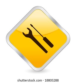 Yellow square icon isolated on a white background. Vector illustration.