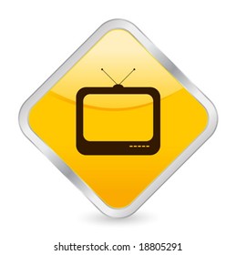 Yellow square icon isolated on a white background. Vector illustration.