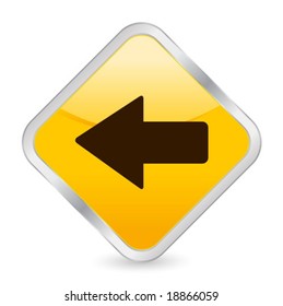 Yellow square icon isolated on a white background. Vector illustration.
