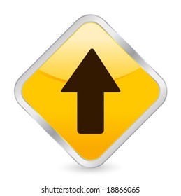 Yellow square icon isolated on a white background. Vector illustration.