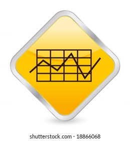 Yellow square icon isolated on a white background. Vector illustration.