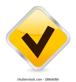 Yellow square icon isolated on a white background. Vector illustration.