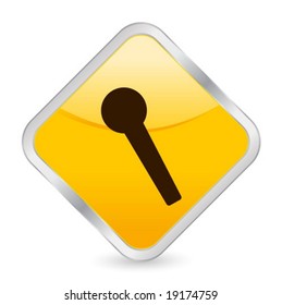 Yellow square icon isolated on a white background. Vector illustration.