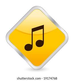 Yellow square icon isolated on a white background. Vector illustration.
