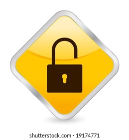 Yellow square icon isolated on a white background. Vector illustration.