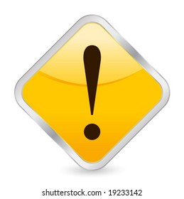 Yellow square icon isolated on a white background. Vector illustration.