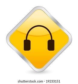 Yellow square icon isolated on a white background. Vector illustration.