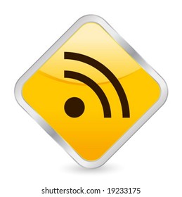 Yellow square icon isolated on a white background. Vector illustration.