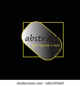 Yellow square logo with a black bakground that seems elegant & charming