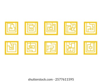 Yellow Square Maze Element Set