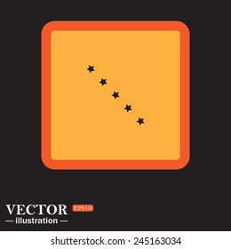 Yellow square on a black background, stars, vector illustration, EPS 10