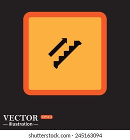 Yellow square on a black background, staircase, vector illustration, EPS 10