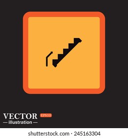Yellow square on a black background, staircase, vector illustration, EPS 10