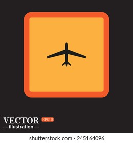 Yellow square on a black background, plane, vector, EPS 10