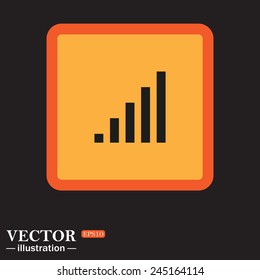 Yellow square on a black background, signal strength indicator, vector illustration, EPS 10