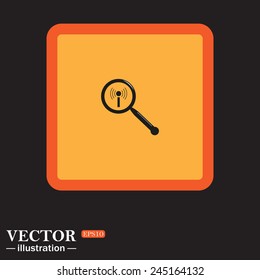 Yellow square on a black background, Search wi-fi network , vector illustration, EPS 10