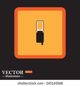 Yellow square on a black background, Case for phone , vector illustration, EPS 10