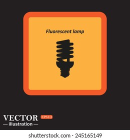 Yellow square on a black background, fluorescent lamp, vector illustration, EPS 10