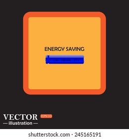 Yellow square on a black background, energy saving battery , vector illustration, EPS 10