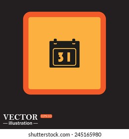 Yellow square on a black background, Calendar, vector illustration, EPS 10