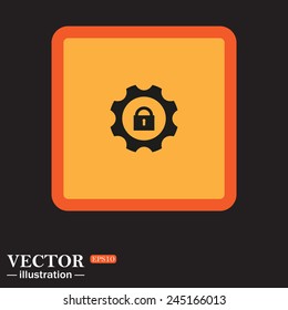 Yellow square on a black background, block settings , vector illustration, EPS 10