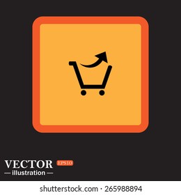 Yellow square on a black background.  remove from the shopping cart, vector illustration, EPS 10