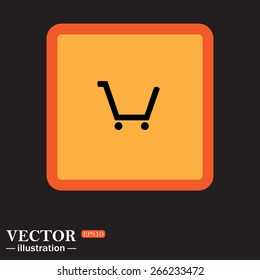 Yellow square on a black background.  put in shopping cart , vector illustration, EPS 10