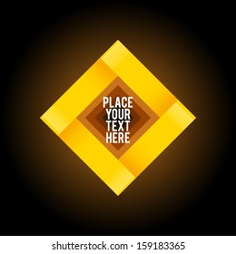 Yellow square shape on dark background 