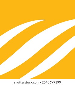 Yellow square shape with white wavy lines reversed out