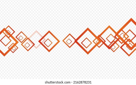 Yellow Square Style Vector Transparent Background. Shape Ornament Template. White Geometry Pattern. Orange Geometric Wallpaper.