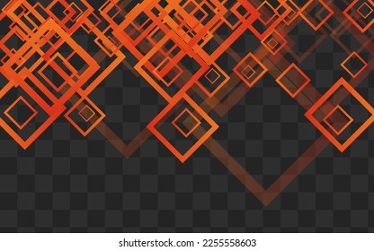 Fondo transparente del vector de estilo cuadrado amarillo. Cartel de la etiqueta conceptual. Plantilla simple gris. Fondo Mosaico Naranja.