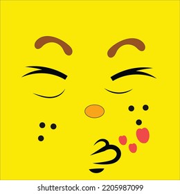 yellow square surprised facial expression vector eps10