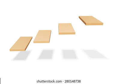 Yellow stage with shadow on a white background. Vector illustration
