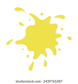 Yellow stain paint splash vector illustration