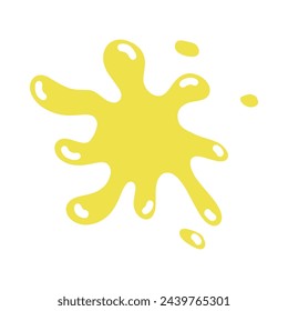 Yellow stain paint splash vector illustration