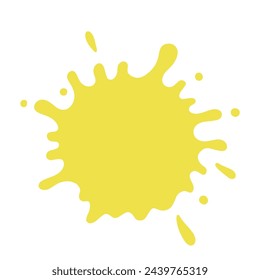 Yellow stain paint splash vector illustration