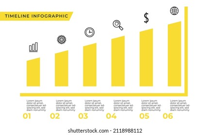 Gelbe Stufen 6 - Infografik-Vorlage
