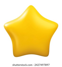 Gelber Stern 3d Vektor-Symbol. Kundenbewertungen Feedback, Bereich, Bewertung, Leistungen