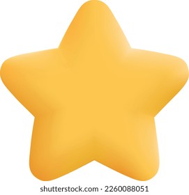 Yellow Star 3D. Vector Illustration