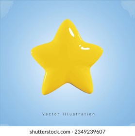 yellow star in 3d vector illustration