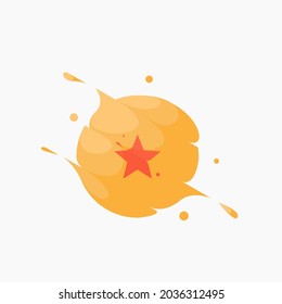 yellow star ball slice splash vector illustration icon
