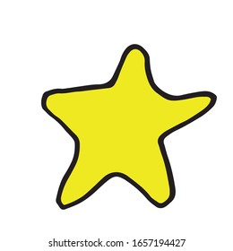 yellow star with black stroke