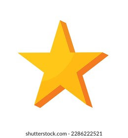 yellow star cartoon isolated vector illustration