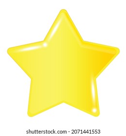 Yellow star in cartoon style. Doodle style. Winner award. Vector illustration. Stock image.