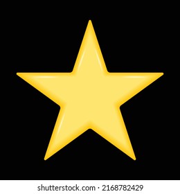 Yellow star. Customer rating feedback, rang, rating, achievements and decor concept. 3d vector icon.