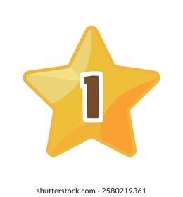 Yellow star cute number 1