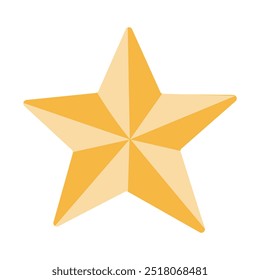 A yellow star with a diamond shape. The star is drawn in a cartoon style