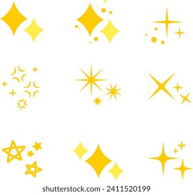 conjunto de ilustraciones de efecto estrella amarilla
