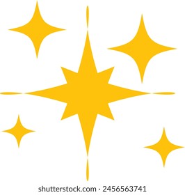 A yellow star with five points is surrounded by five smaller yellow stars - stock vector