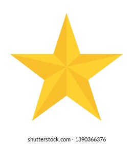yellow star in flat style white background vector